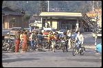 Riders amassing in downtown Fairfax, CA for another Repack, January 1979. 