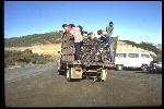 Arriving at Azalea Hill drop off point aboard Fred Wolf’s 1953 Chevrolet one ton stake side truck. Rear view of truck in parking lot. From here it was only a 300 foot climb to the start. December 1978. 