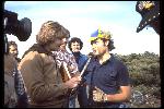 Steve Fox interviewing Joe Breeze about Repack and the new sport. Les Degan, Otis Guy and Tom Ritchey look on, January 1979